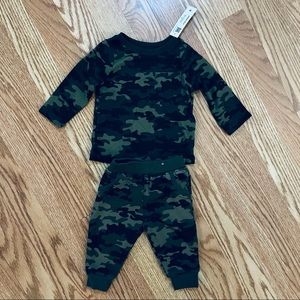 NWT Garanimals Green Camo 2 Piece Jogger 3-6 Months